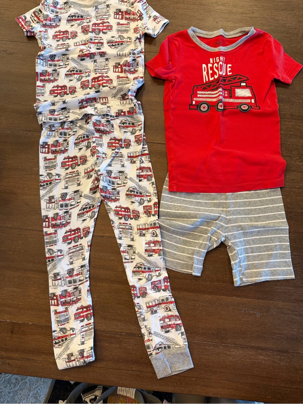 Fire Rescue Pajama Set - Red and Gray
